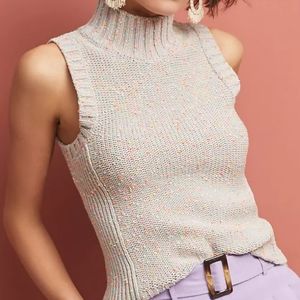 Anthropologie Brea Sweater Tank Mock Neck Multi color
